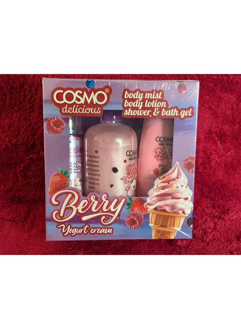 Cosmo Delicious "Berry Yogurt Cream" Shower Set - Image 1